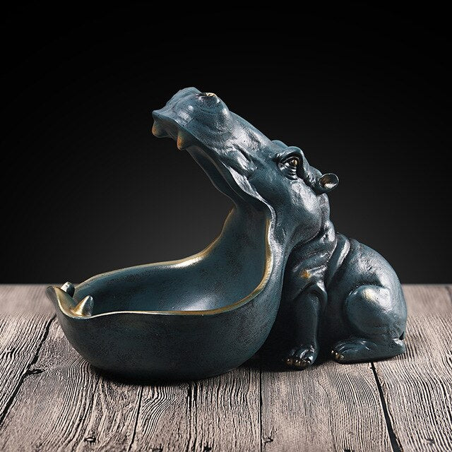 HIPPOPOTAMUS SCULPTURE CONTAINER